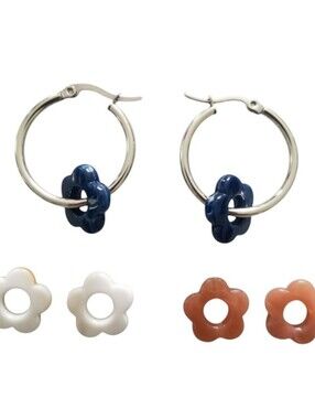 Hoop Earrings With Removable Flower Charms